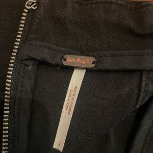 Black jean mini skirt